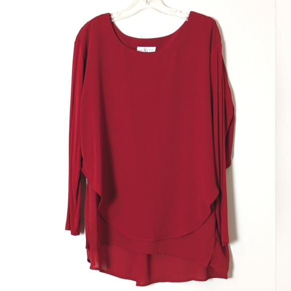 Dark Red Layered Top - Picture 2 of 7